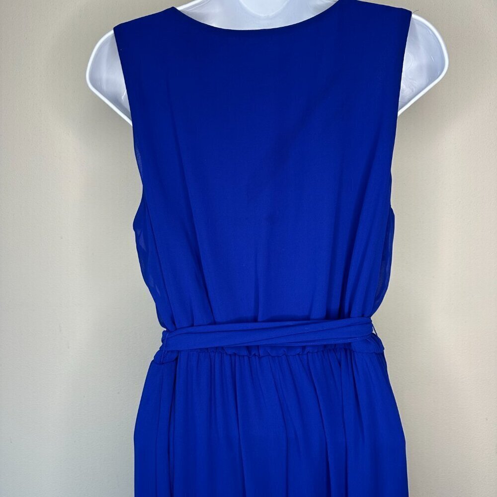 NWOT SLNY Womens Blue Sleeveless Pullover Surplice Hi-Low Maxi Dress Size: 6 - Picture 7 of 11